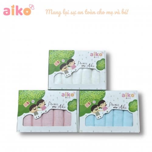 Khăn Sữa Sợi Tre Aiko - Size 30cm x 30cm