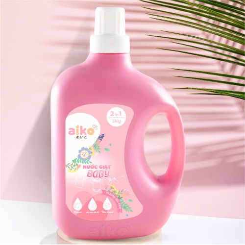 Nước giặt baby Aiko 2in1 - Hương dịu nhẹ (Hồng)